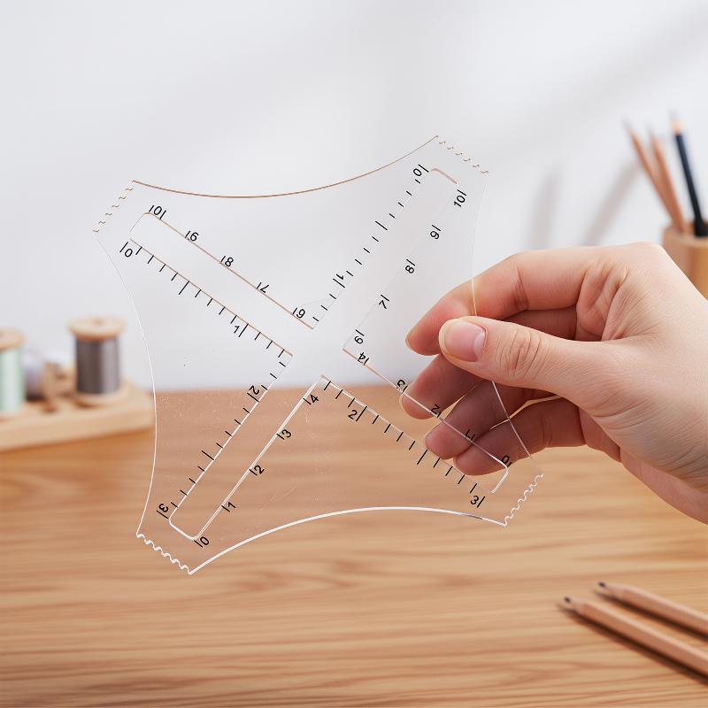 Acrylic Transparent Knitting D - Ruler Set Transparent 评论和价格