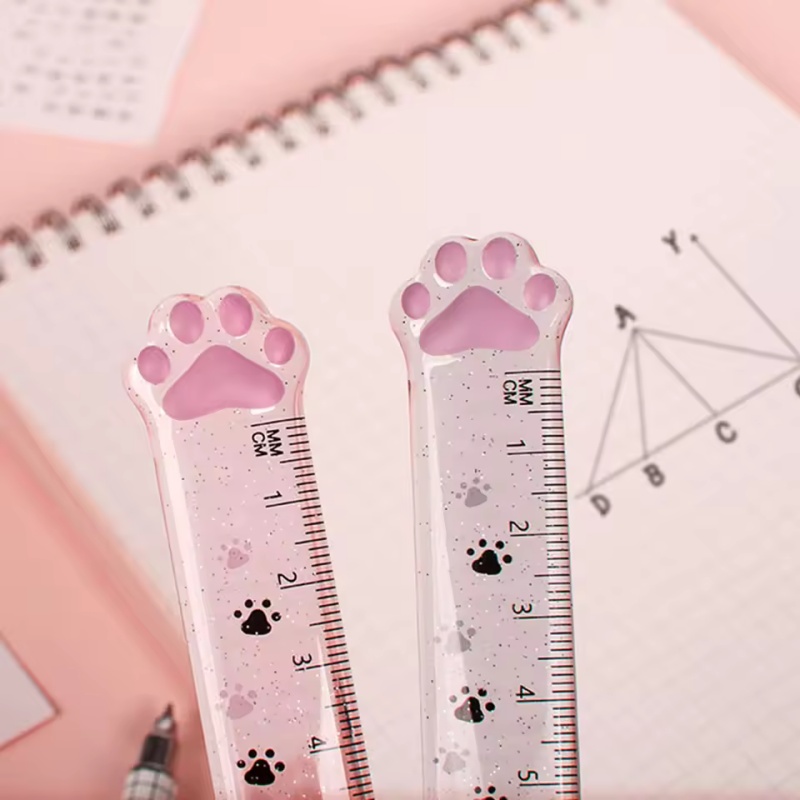 1Pcs Cat Paw Design Ruler Meas - Ruler Set Transparent 评论和价格