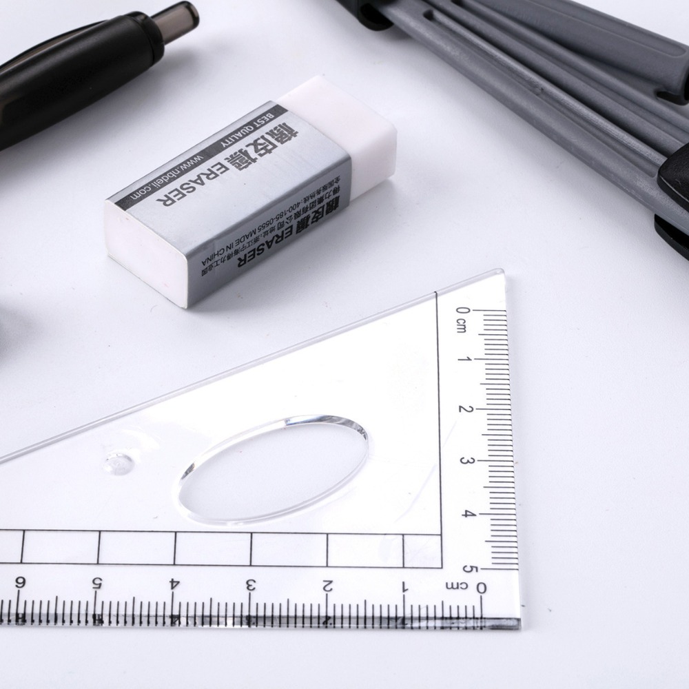 Transparent Ruler Set Eraser S - Ruler Set Transparent 评论和价格