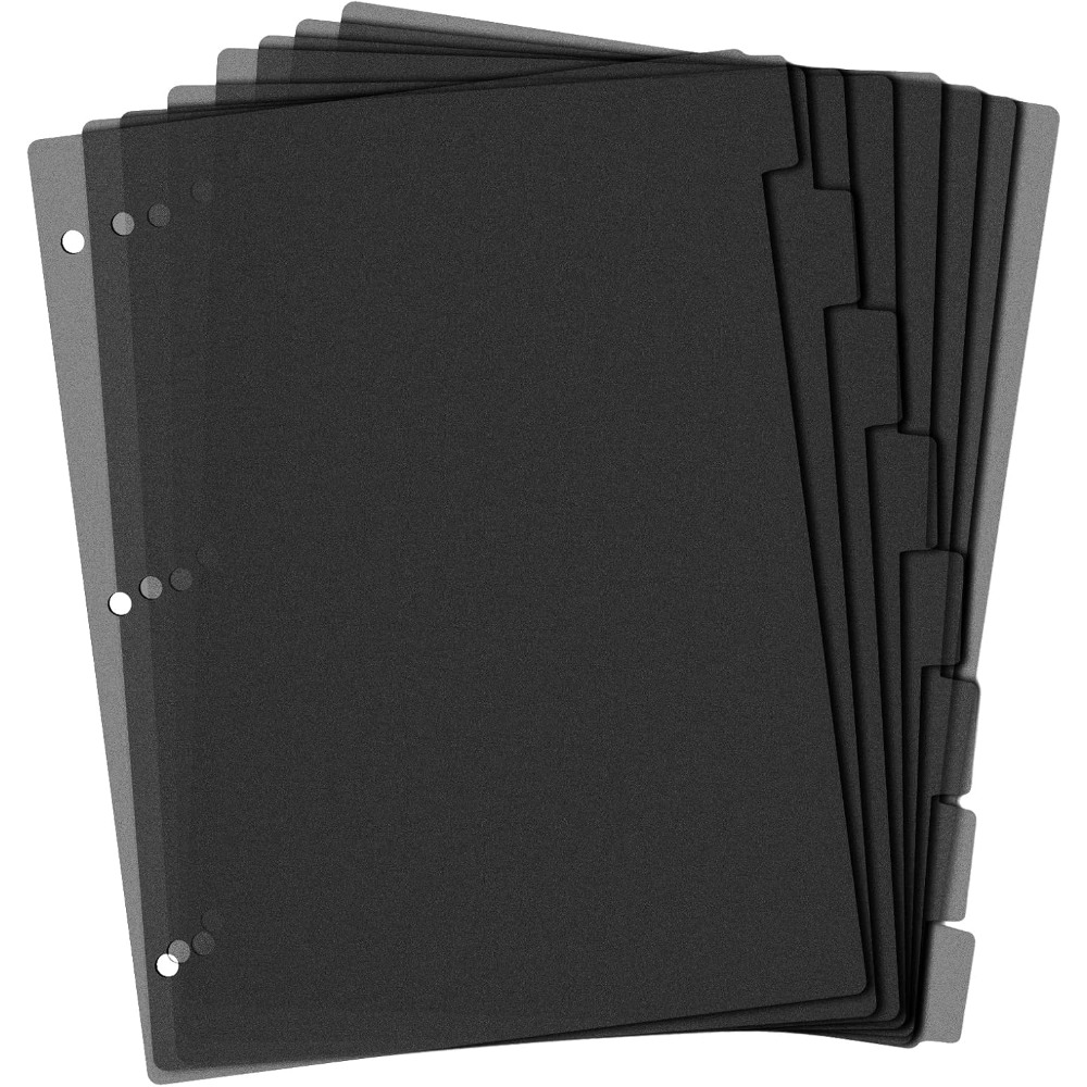 8 Tab Black Plastic Binder Div - Index Tab Divider 评论和价格