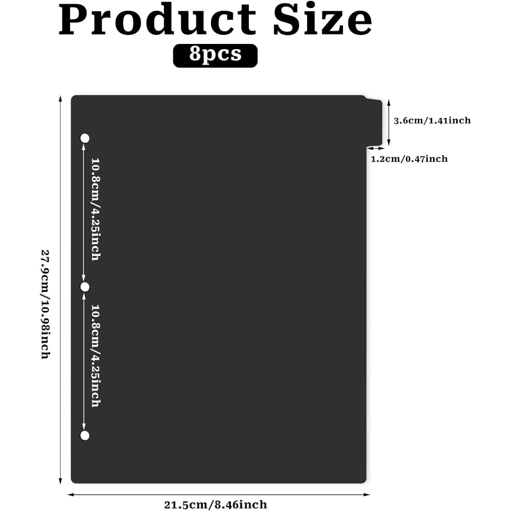 8 Tab Black Plastic Binder Div - Index Tab Divider 评论和价格