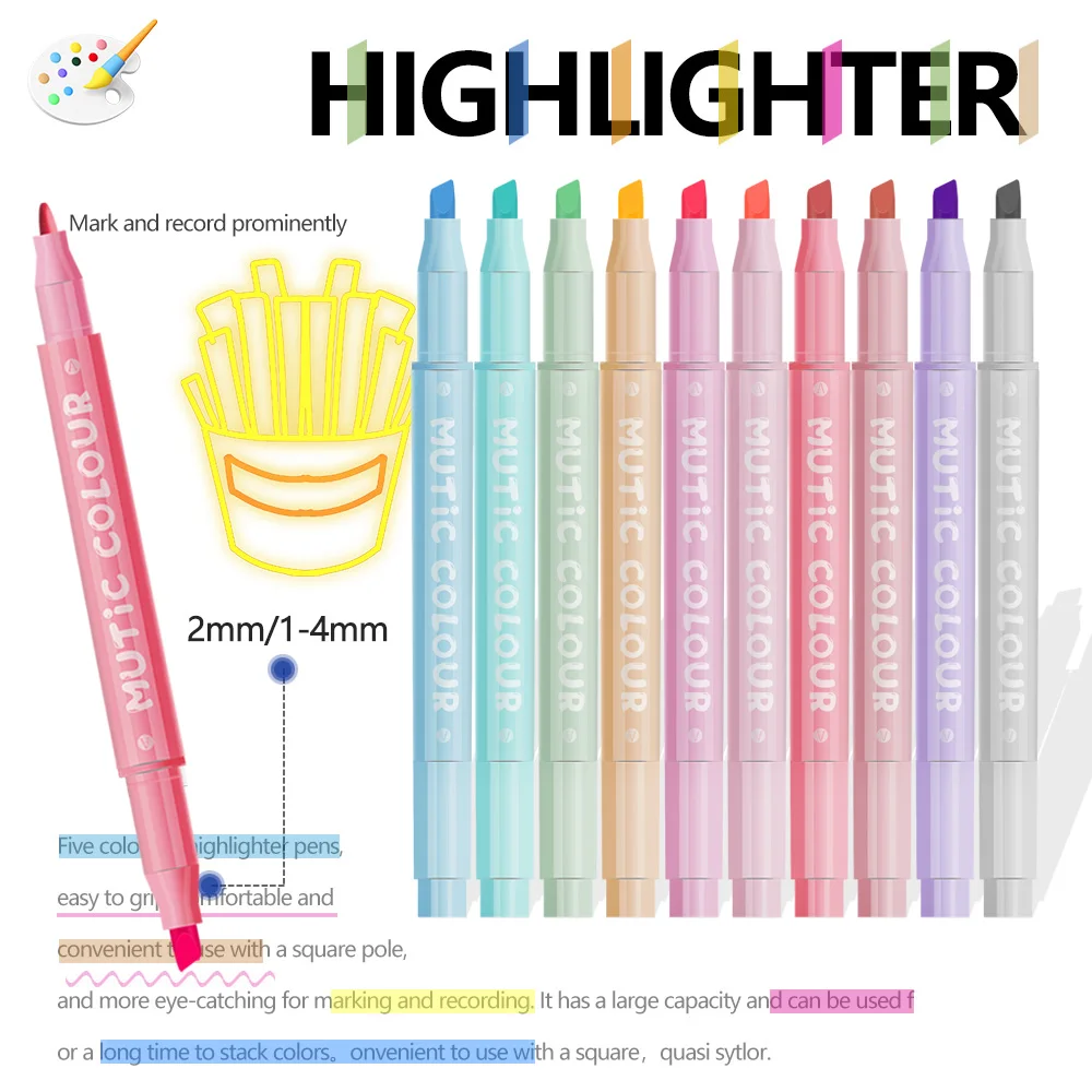 Double Head Highlighter Pens S - Highlighter Set Pastel 评论和价格