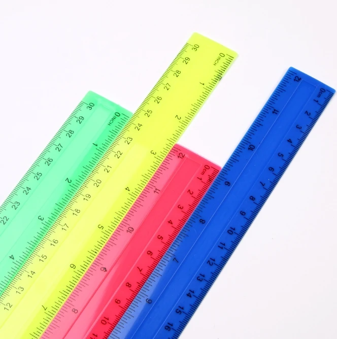 4Pcs/Pack Colorful Transparent - Ruler Set Transparent 评论和价格