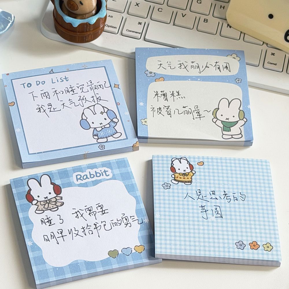 Kawaii Blue Grid Miffy Rabbit  - Stationery Office Items List 评论和价格