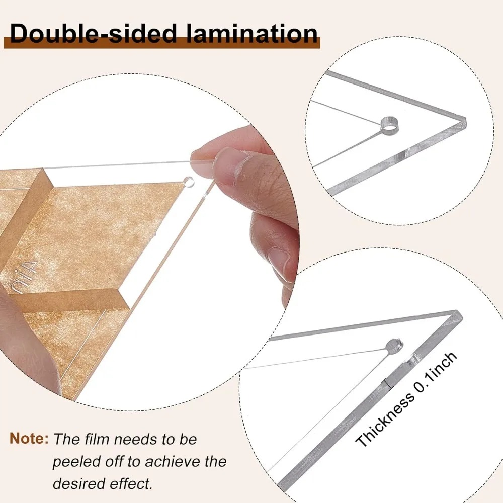 6Pcs Free Motion Triangle Quil - Ruler Set Transparent 评论和价格